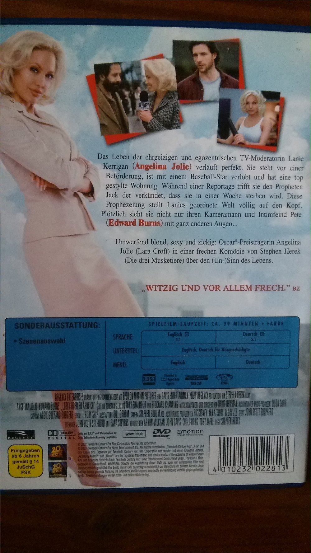 Leben oder so ähnlich, Angelina Jolie, DVD, Komödie