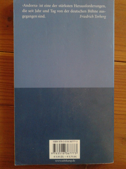 Max Frisch Andorra, Stück, Buch