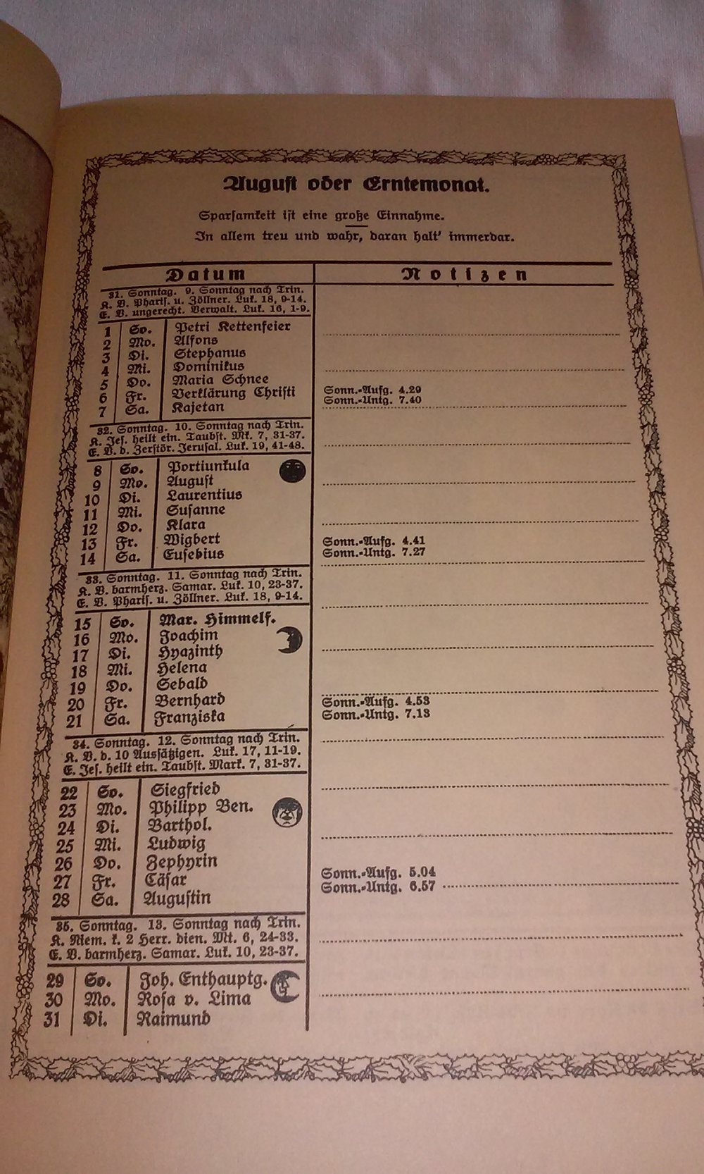 Pfarrer Heumann - Kalender/Taschenbuch für das Jahr 1926 (reprint) in alter deutscher Schrift Geschenktipp für Sammler