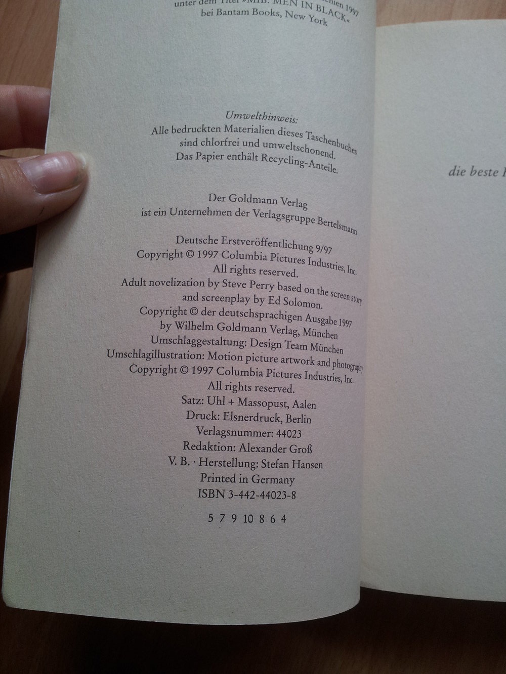 Buch zum Film - MIB - Men in Black - Steve Perry