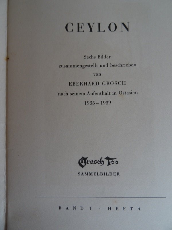 CEYLON - Bildband alte Werbe Reklame von GROSCH Tee