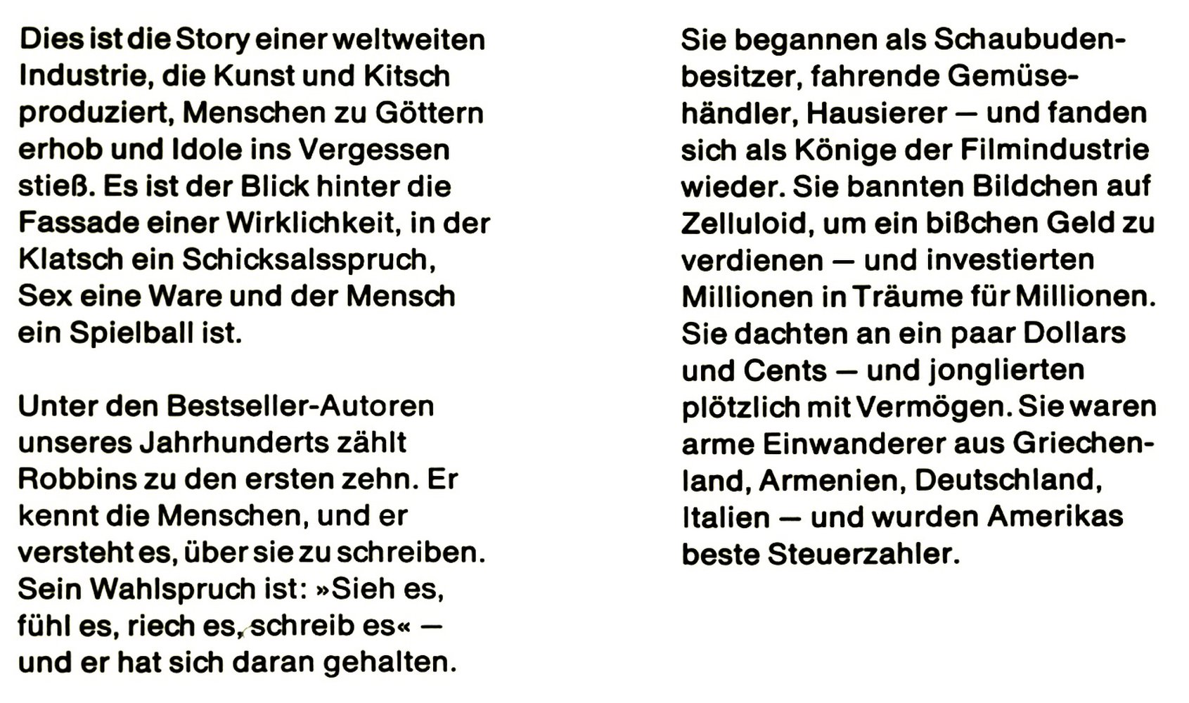 2 Romane von Harold Robbins : Die Traumfabrik - Sehnsucht