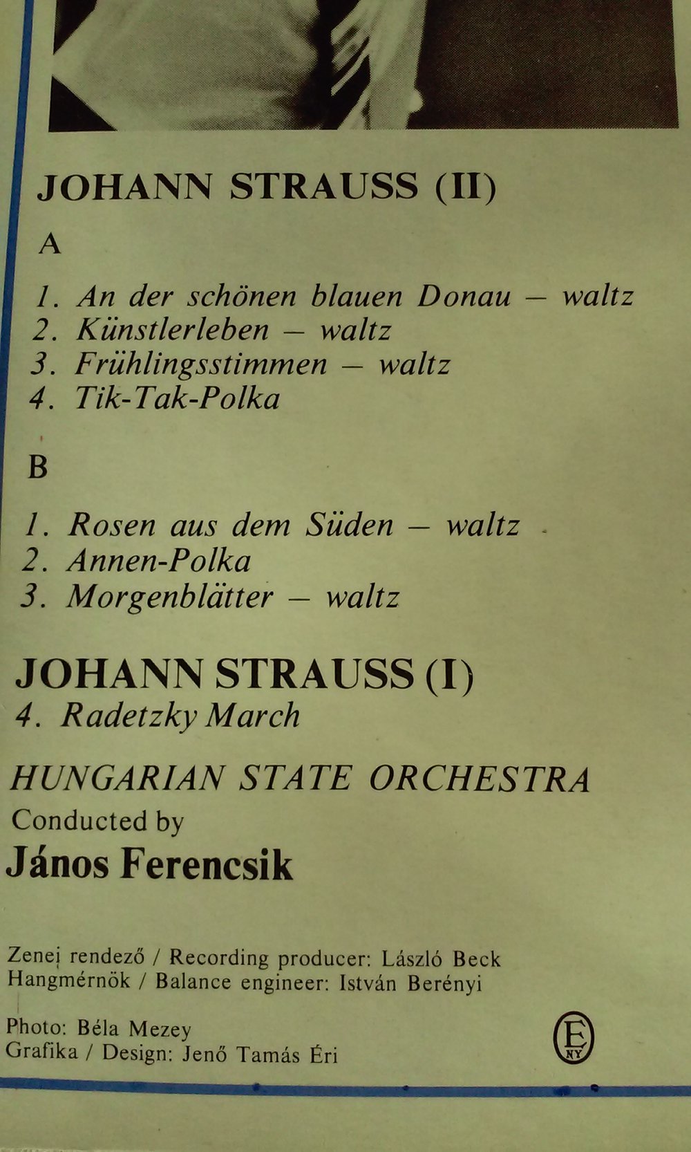 Johann (Snr. und Jnr.) & Josef Strauss  -An der schönen blauen Donau-  ungarische Nationalphilharmonie  vinyl/LP/Schallplatte Sammlerstück