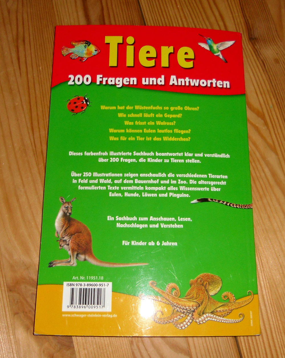 Tiere - 200 Fragen und Antworten - Sachbuch für Kinder ab 6 Jahren
