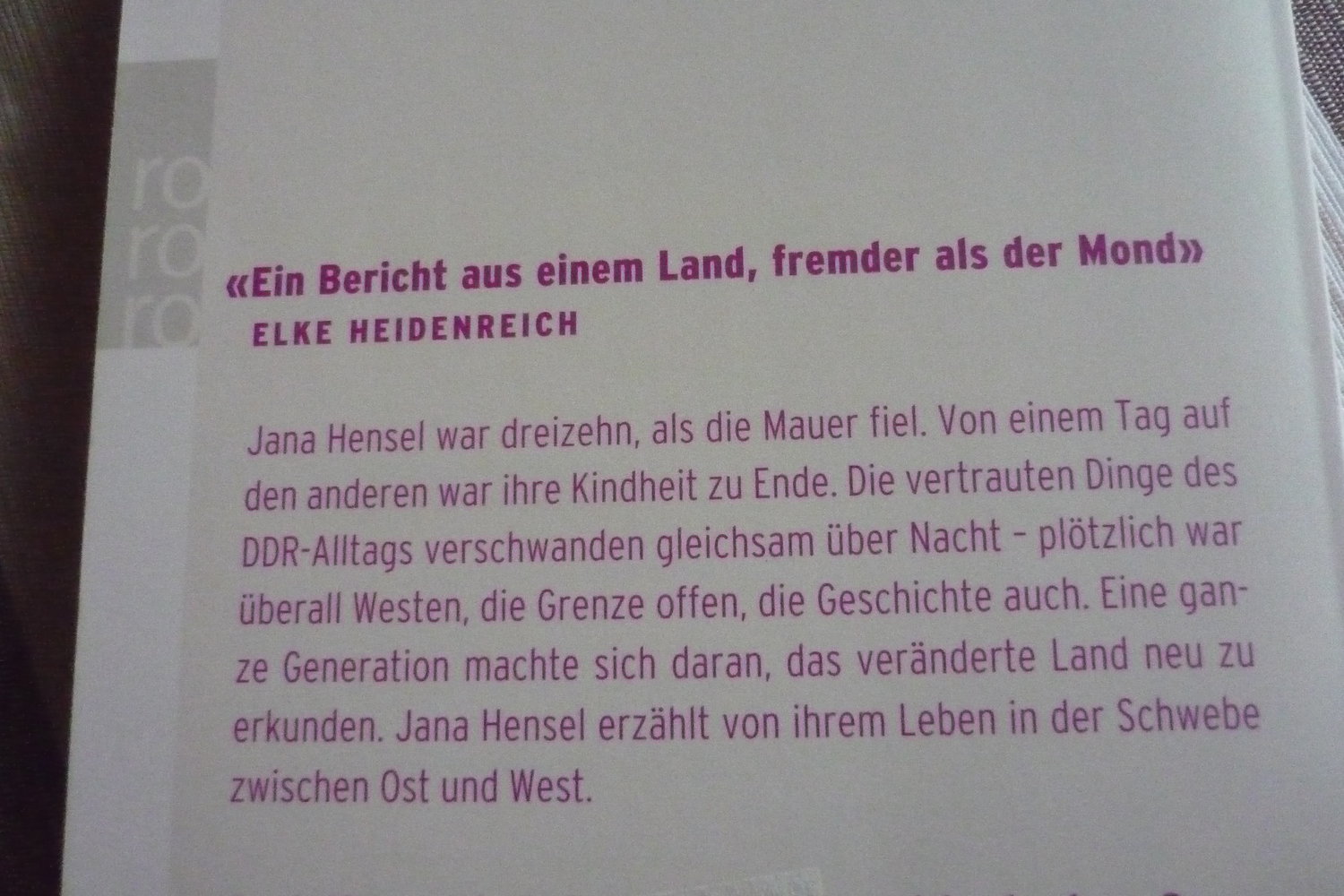 Buch - Zonenkinder ( Jana Hensel) DDR - BRD :: Kleiderkorb.de