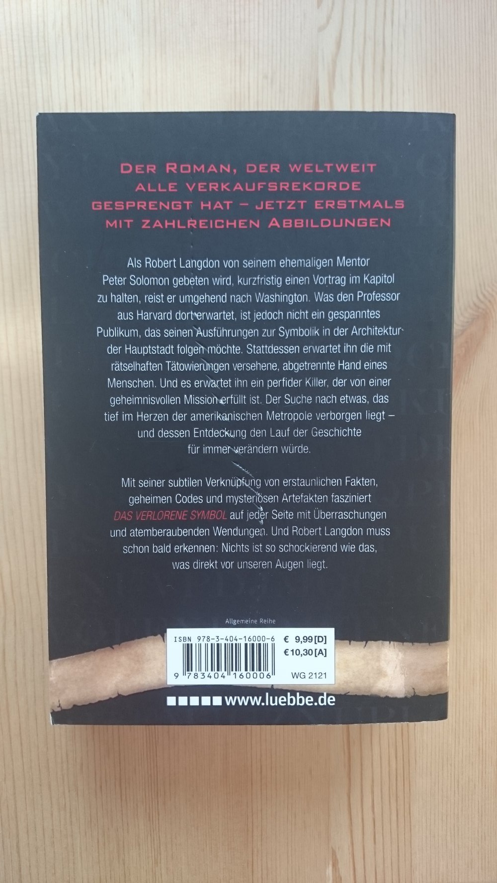 Das verlorene Symbol von Dan Brown ISBN 9783404160006