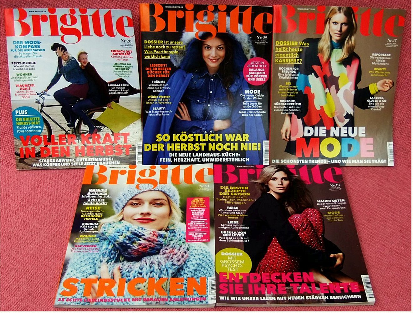 Jetzt kommt Brigitte - 5 x Zeitschrift von 2014 - über 800 Seiten