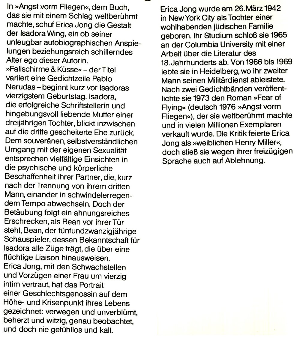 Fallschirme & Küsse - Roman von Erica Jong 