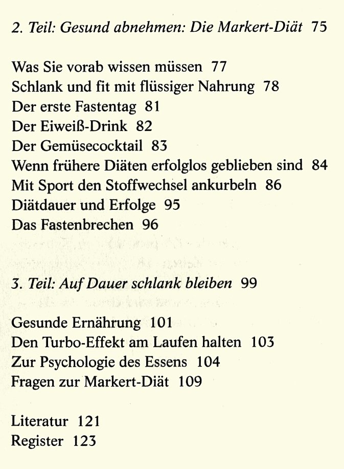 Die Markert Diät - Endlich Schluß mit dem Jojo-Effekt