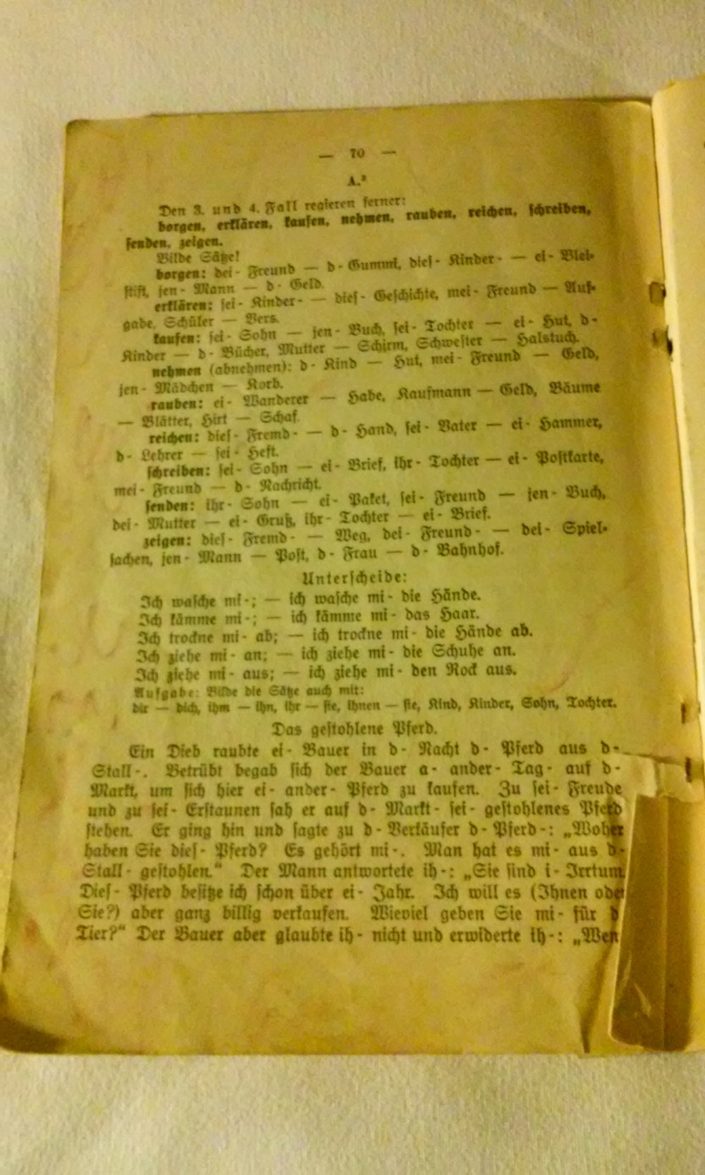 antikes Schulheft Aufgaben zur Rechtschreibung, Wortkunde,Zeichensetzung,Sprachlehre und Stilildung  Ausgabe B  1.Heft!  antik  -Rarität-