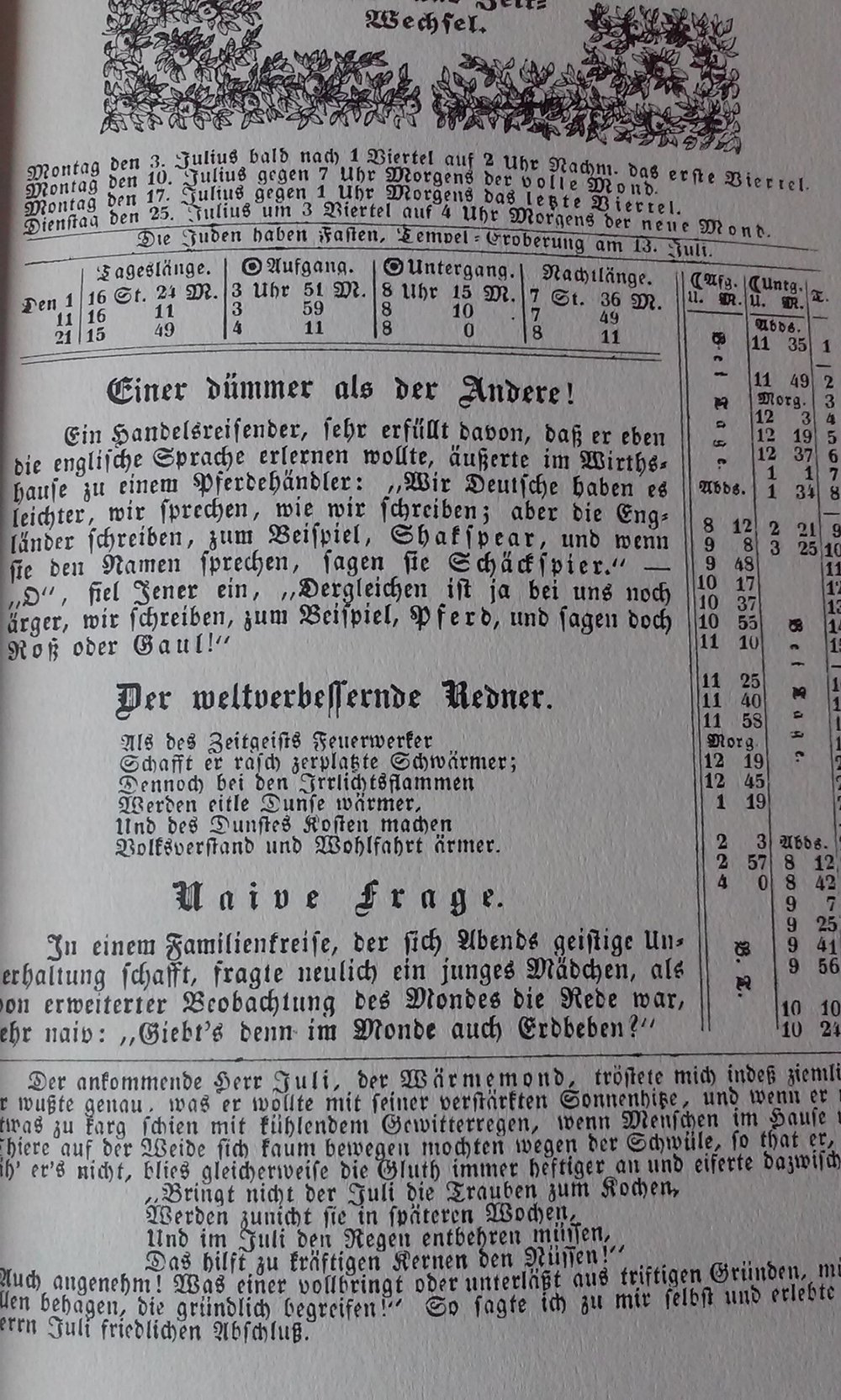 Volks-Kalender 1854 F.W.Gubitz Taschenbuch Nachdruck1979  Sammlerstück