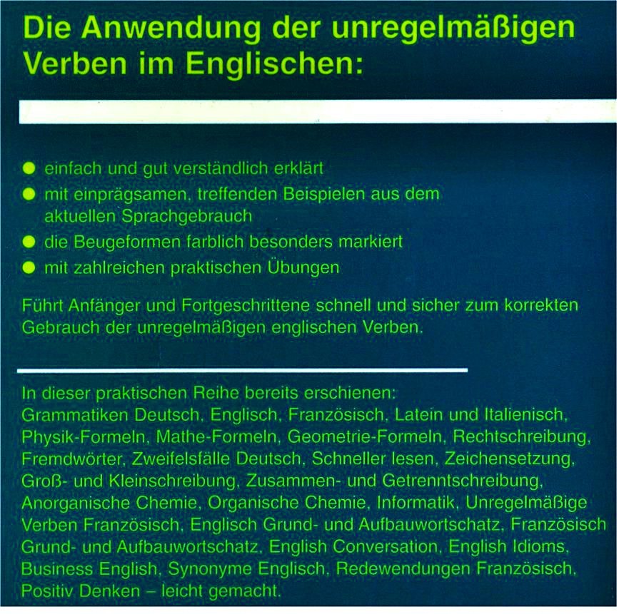 Bücher-Set , Englisch Grammatik / Unregelmäßige Verben Englisch