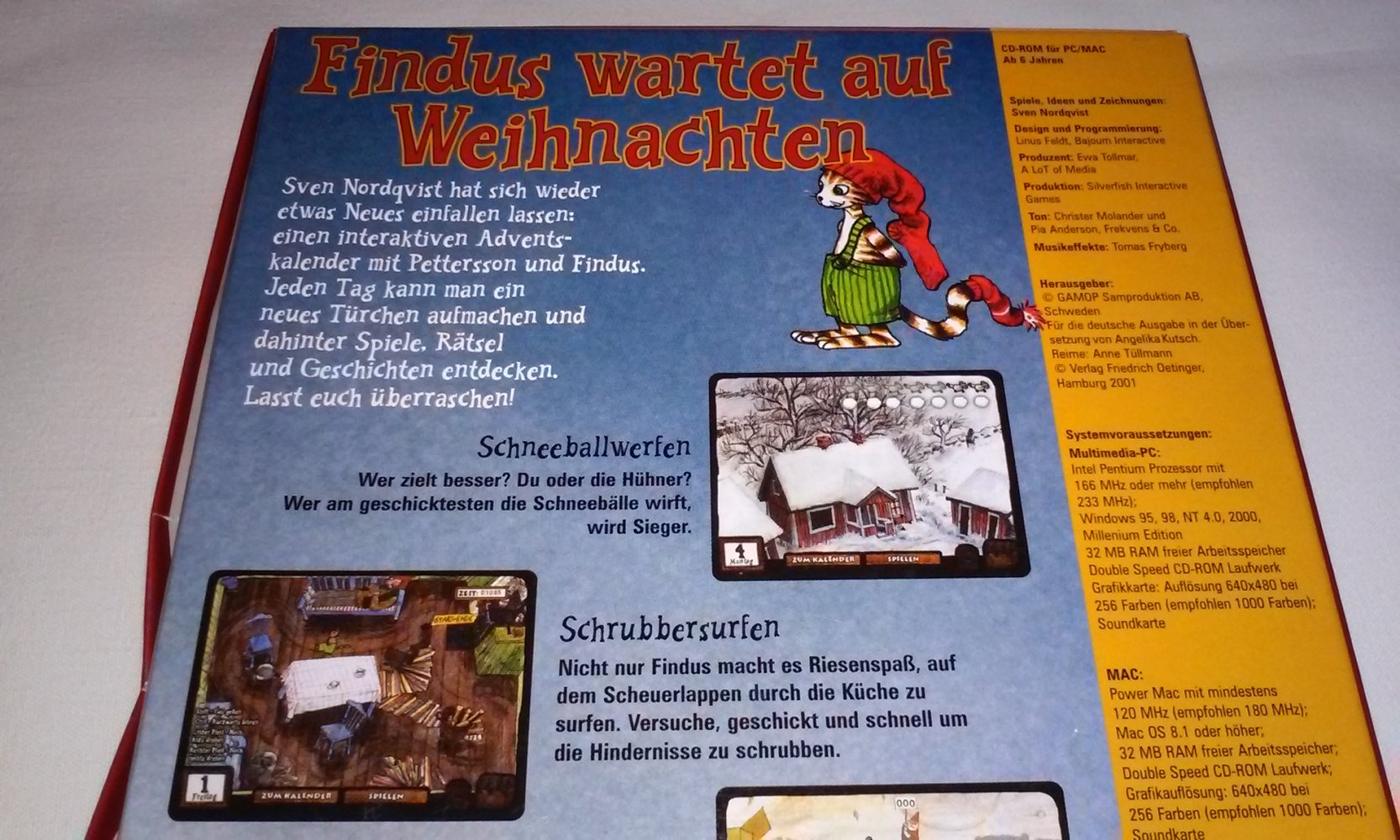 Findus wartet auf Weihnachten Adventskalender CD-Rom von Sven Nordqvist mit 24 Spielen