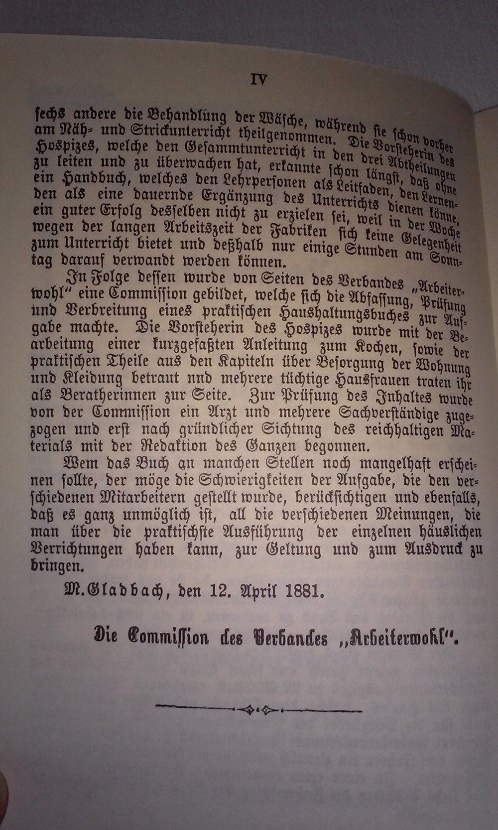 Das häusliche Glück. Vollständiger Haushaltungsunterricht nebst Anleitung zum Kochen für Arbeiterfrauen  antik 1975 (reprint 1888)