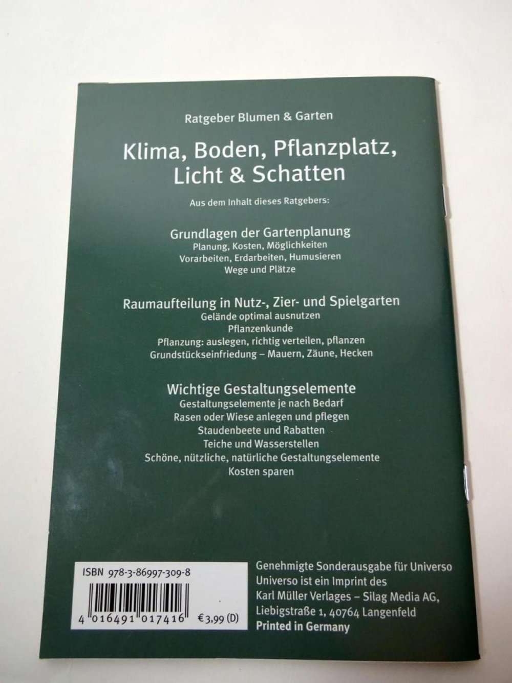 Klima, Boden, Pflanzplatz, Licht & Schatten 