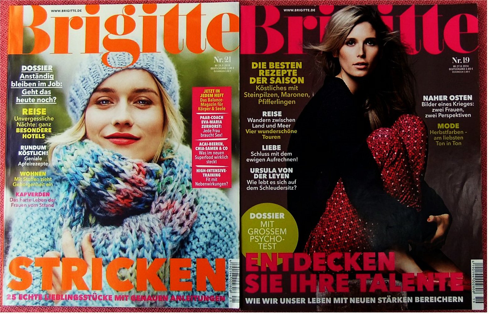 Jetzt kommt Brigitte - 5 x Zeitschrift von 2014 - über 800 Seiten