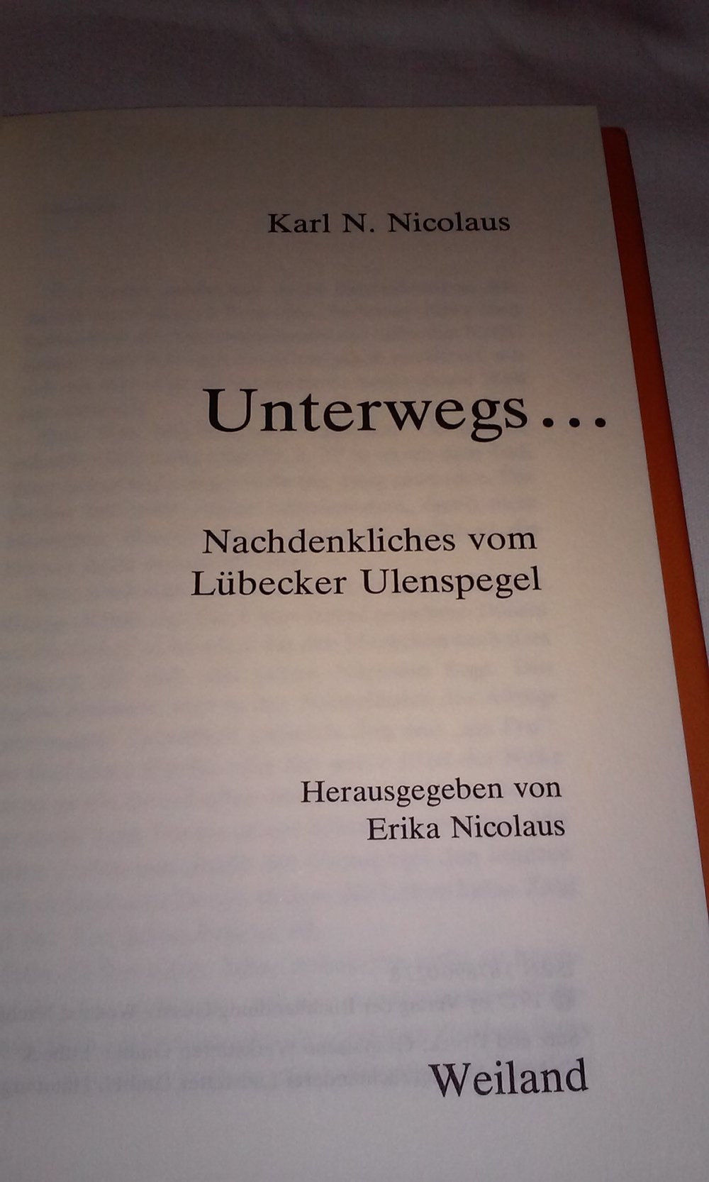 Unterwegs Karl N. Nicolaus Lübecker Ulenspegel   Sammlerstück Geschenktipp