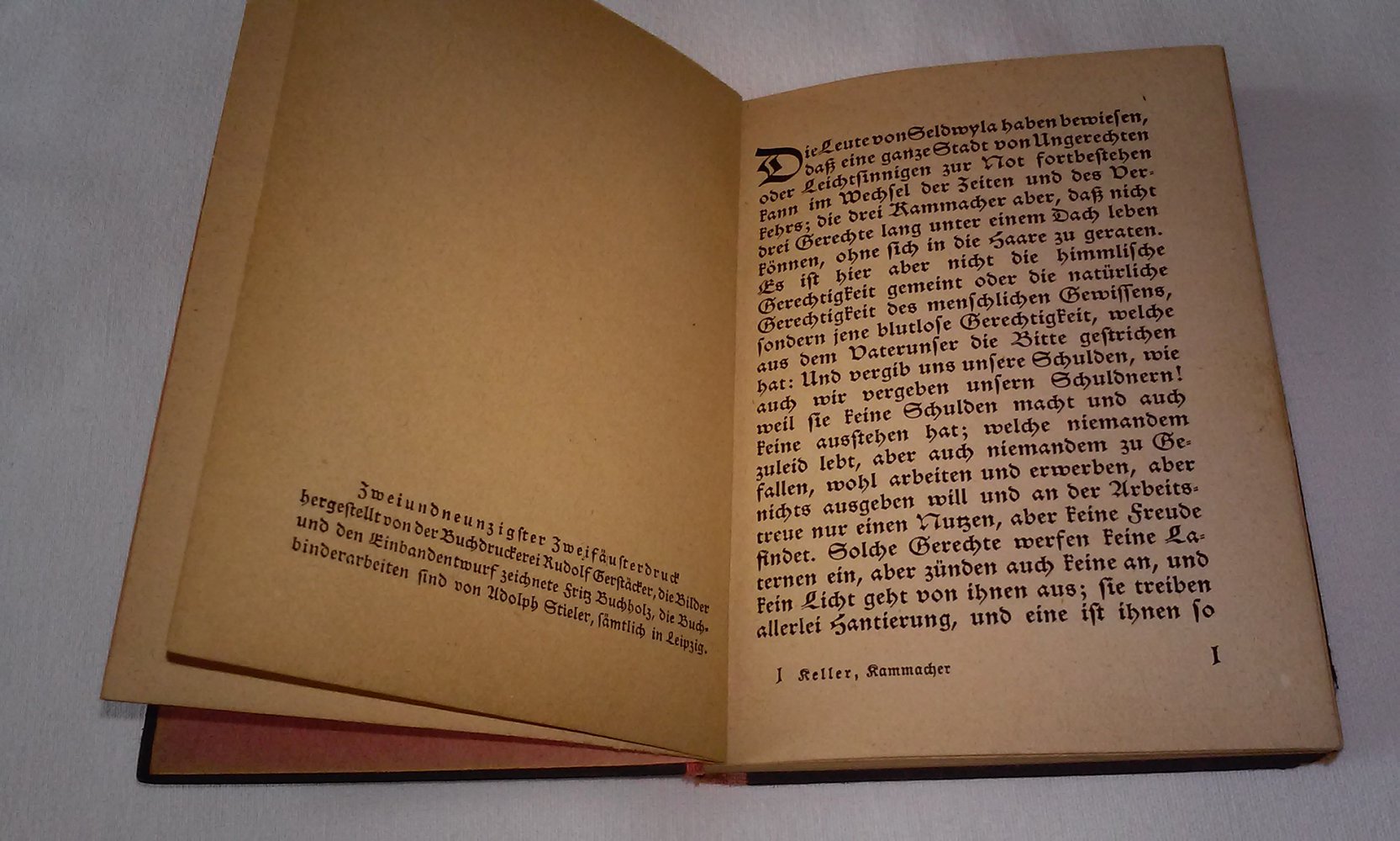 Die drei gerechten Kammmacher Gottfried Keller  antik 1922 Sammlerstück