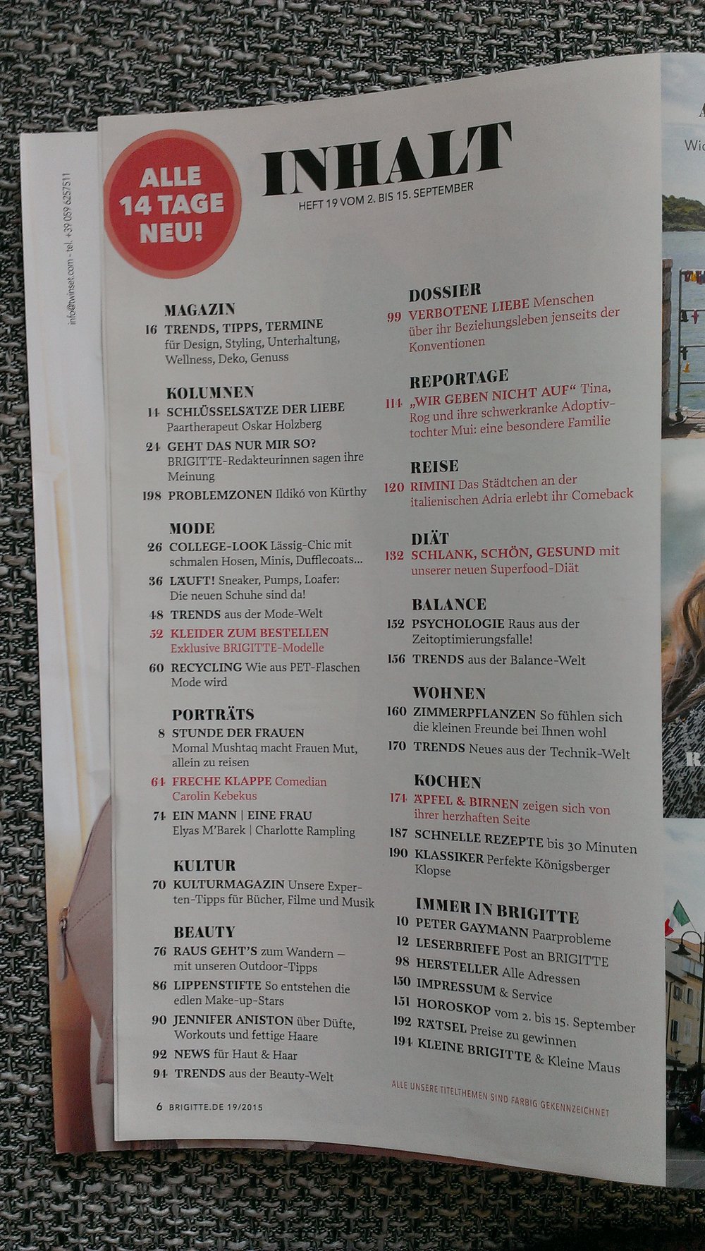 Brigitte Nr. 19, Mi, 2.9.2015