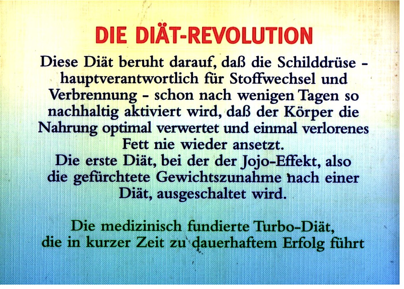 Die Markert Diät - Endlich Schluß mit dem Jojo-Effekt