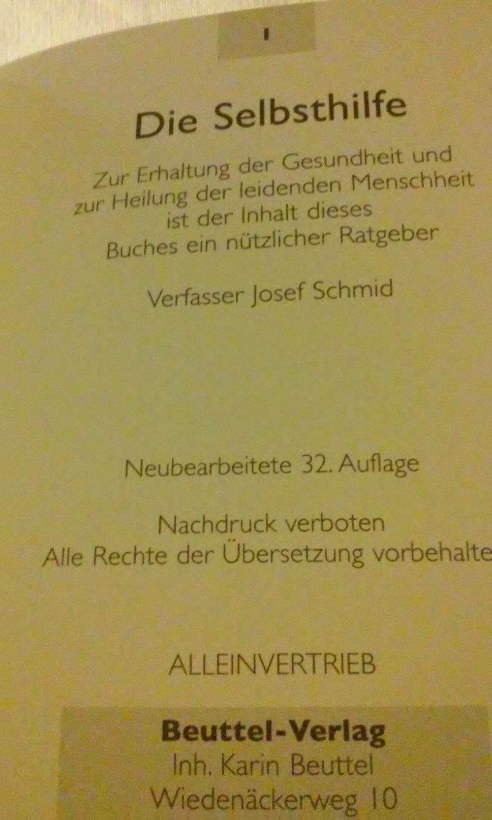 Die Selbsthilfe Das Heilmittel Kirschwasser mit Salz