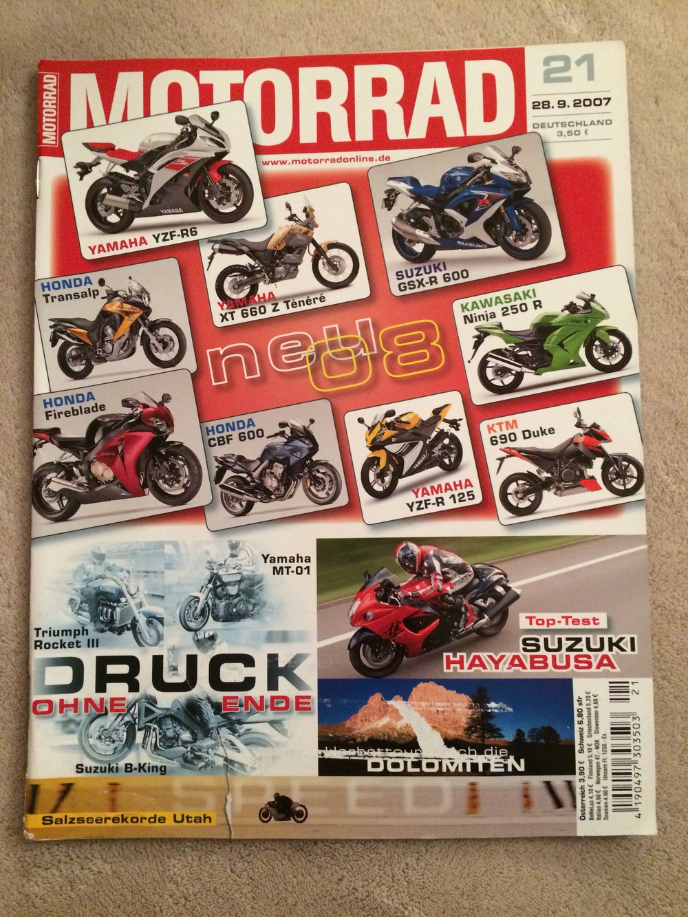 Motorrad # 21 YAMAHA / HONDA / SUZUKI / KAWASAKI / KTM 