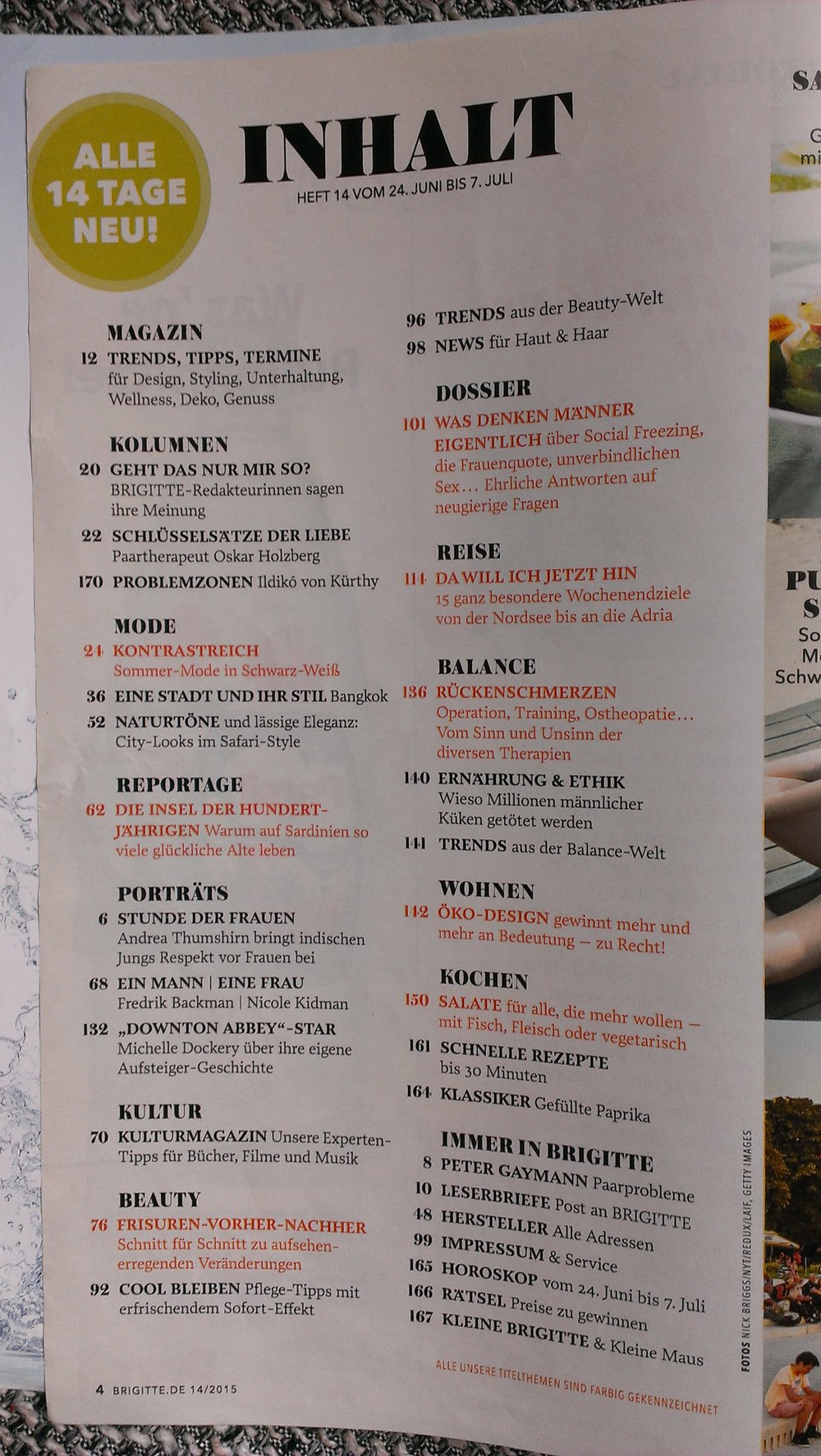 Brigitte Nr. 14 Mi, 24.6.2015