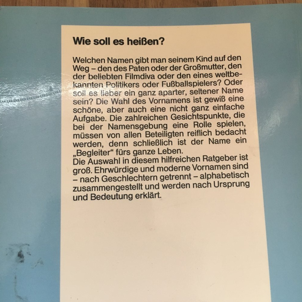 Wie soll es heißen?