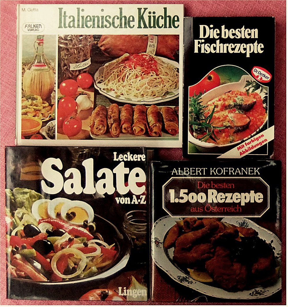 27 Koch- Backbücher mit über 6,6 Kilo - Ca. 4100 Seiten mit Kalte Küche - Gemüse - Wurst - Fisch - Italienische Küche - Nudeln