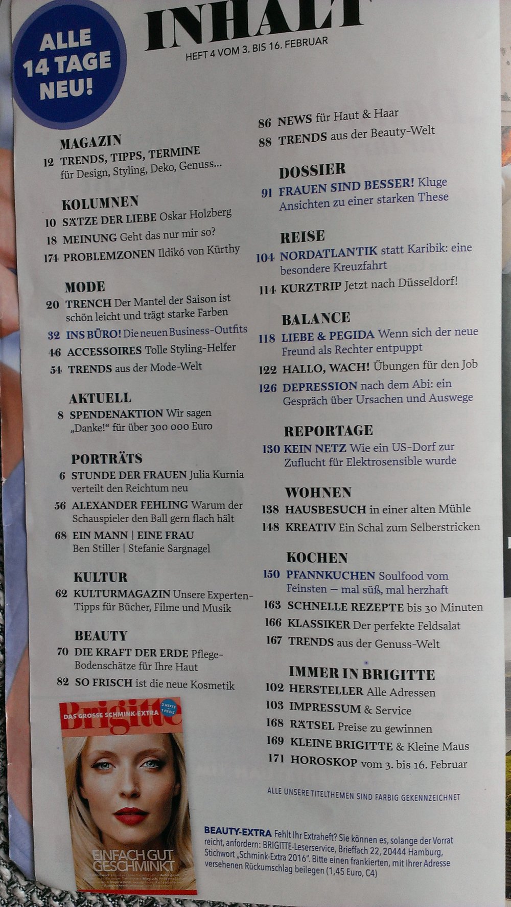 Brigitte Nr. 4, 3.2.2016