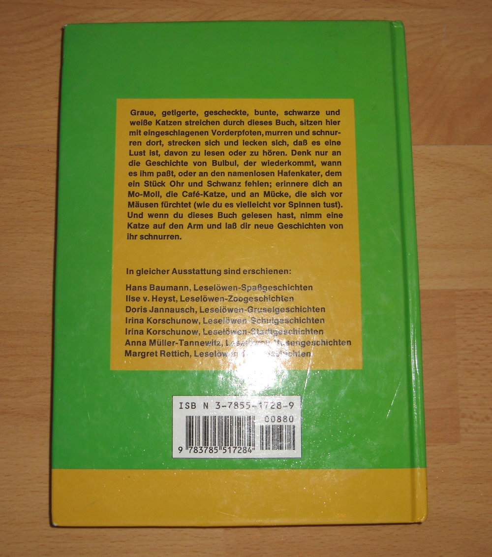 schönes Buch Leselöwen Katzengeschichten