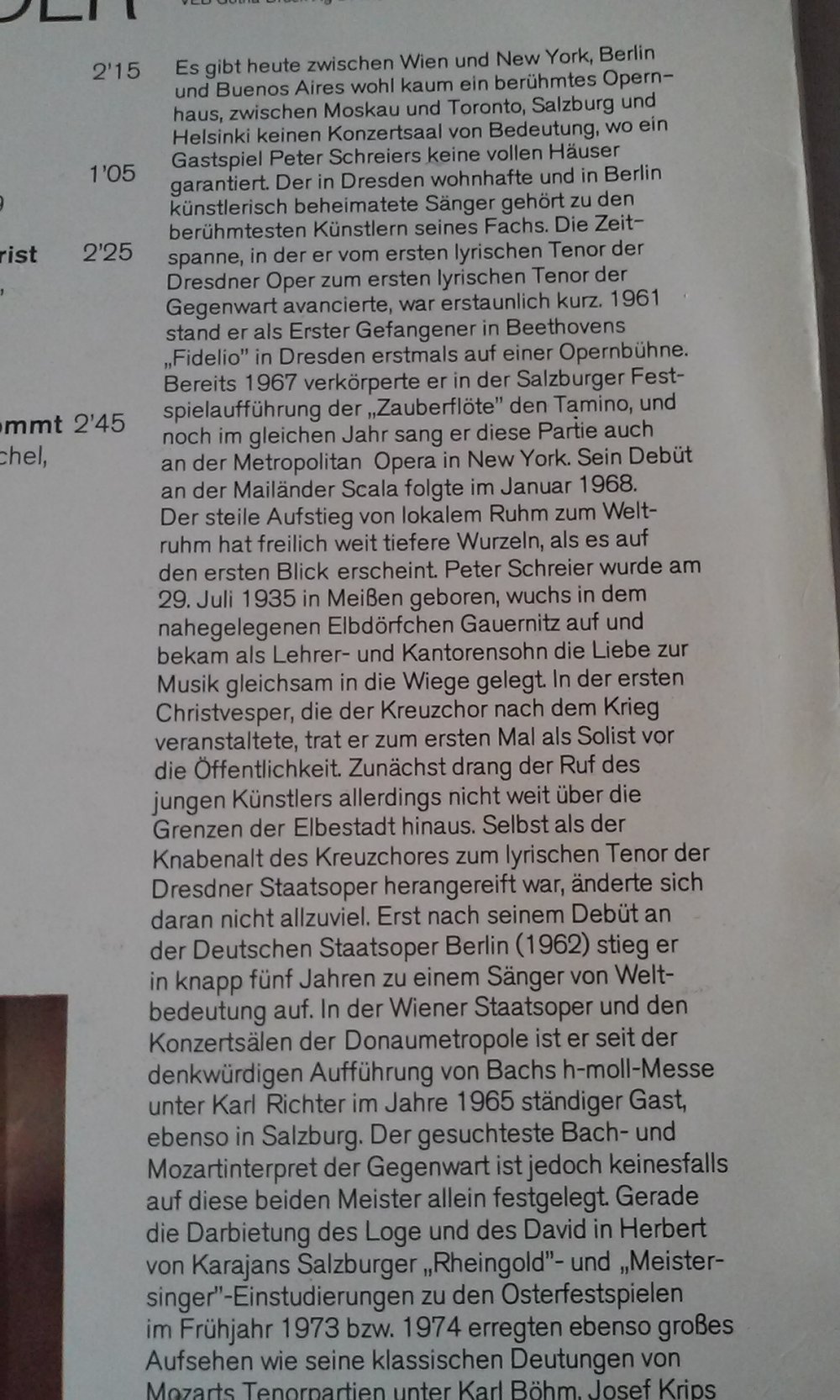  Peter Schreier Singt Weihnachtslieder  vinyl/LP/Schallplatte  Sammlerstück