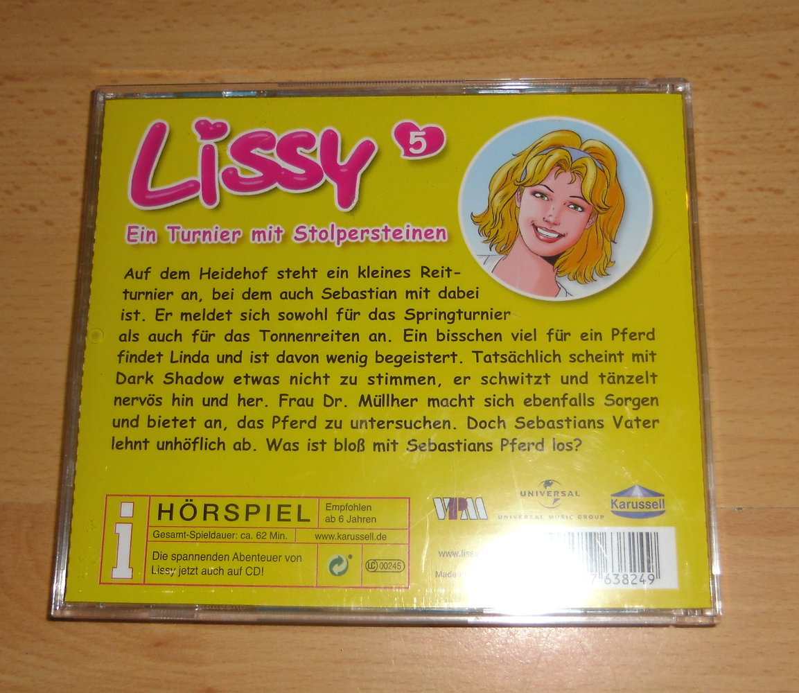 Lissy, Ein Herz für Pferde - Ein Turnier mit Stolpersteinen, 1 Audio-CD