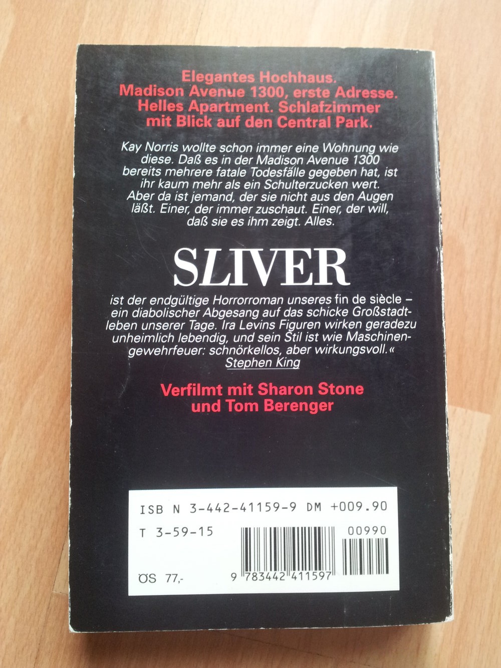  Buch zum Film - Sliver - Ira Levin