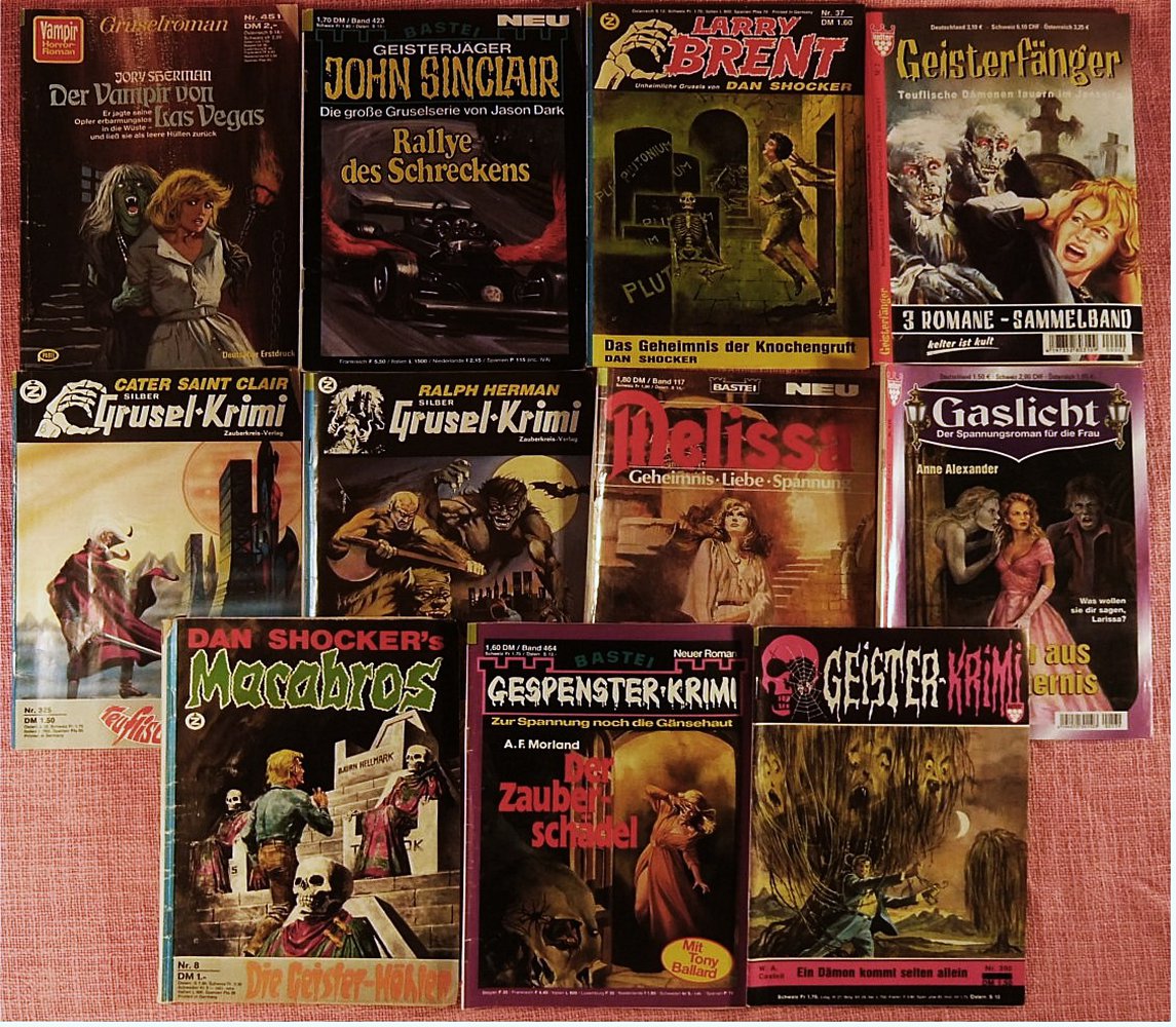 13 x Grusel-Krimis / Gespenster-Romane in 11 Heften