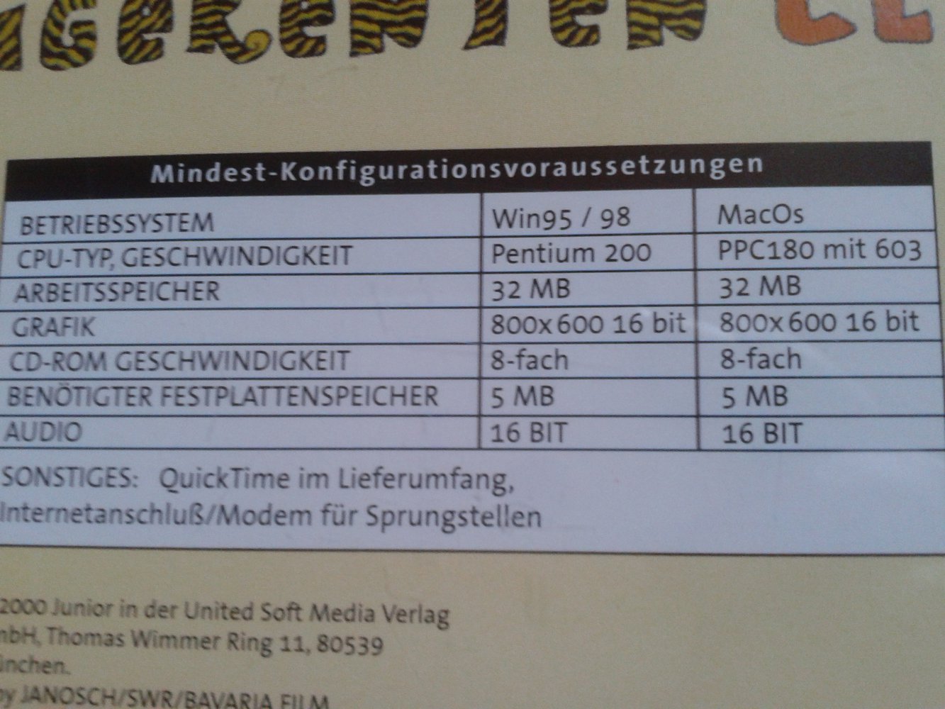 PC-CD-Rom Tigerenten Club