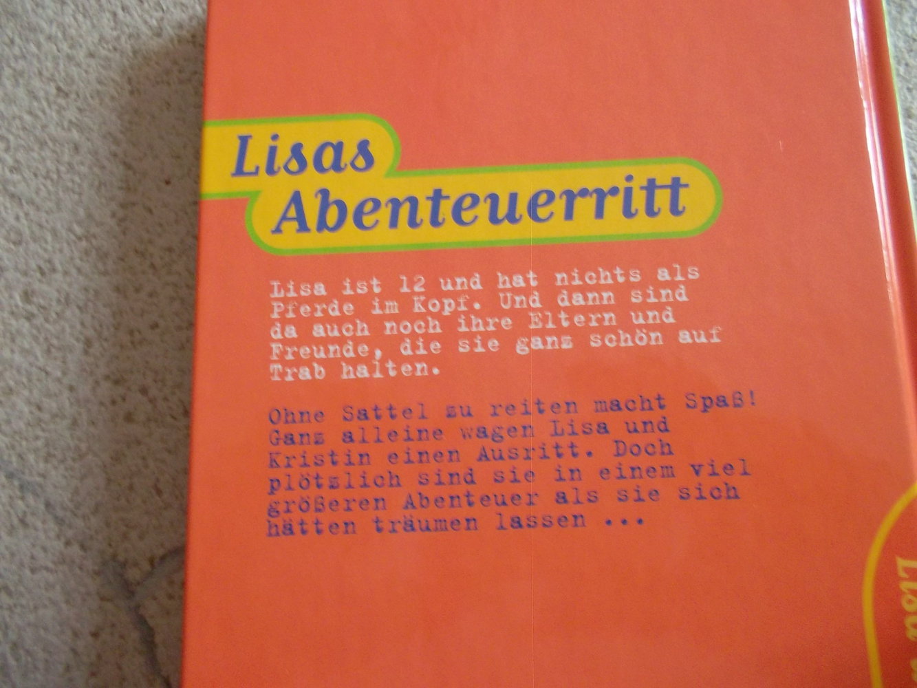 lisas abenteuerritt,tolles pferdebuch,neu