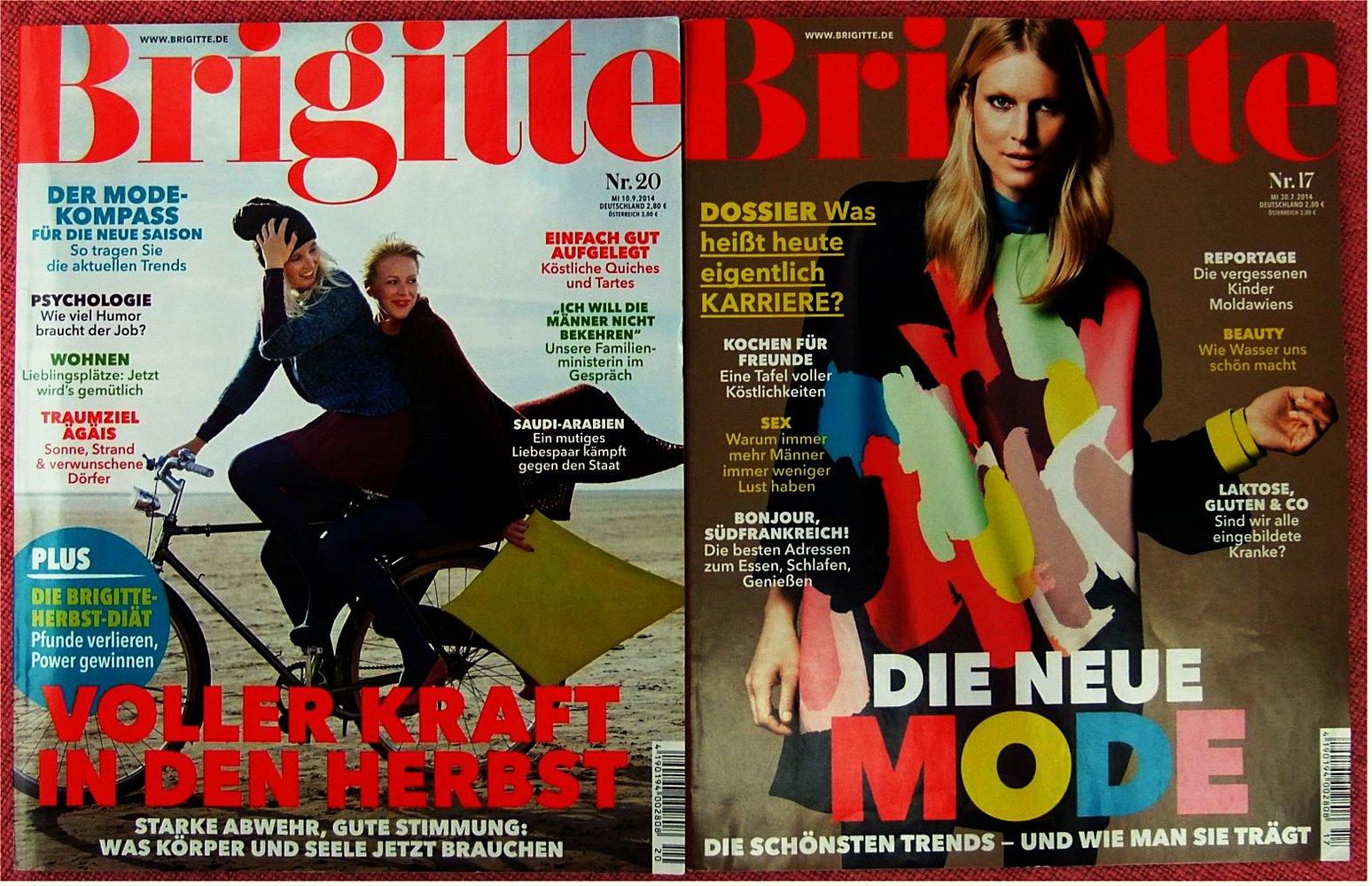 Jetzt kommt Brigitte - 5 x Zeitschrift von 2014 - über 800 Seiten