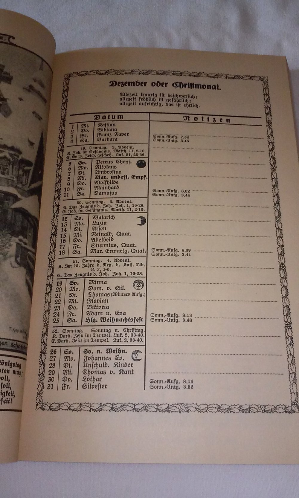Pfarrer Heumann - Kalender/Taschenbuch für das Jahr 1926 (reprint) in alter deutscher Schrift Geschenktipp für Sammler