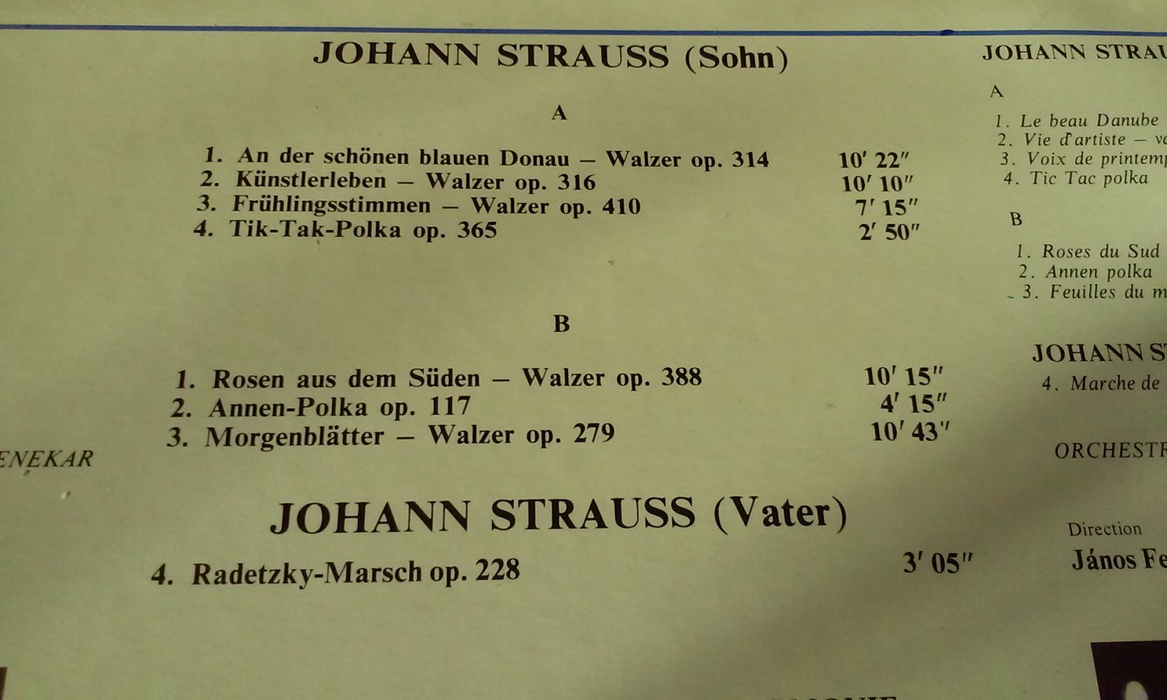 Johann (Snr. und Jnr.) & Josef Strauss  -An der schönen blauen Donau-  ungarische Nationalphilharmonie  vinyl/LP/Schallplatte Sammlerstück