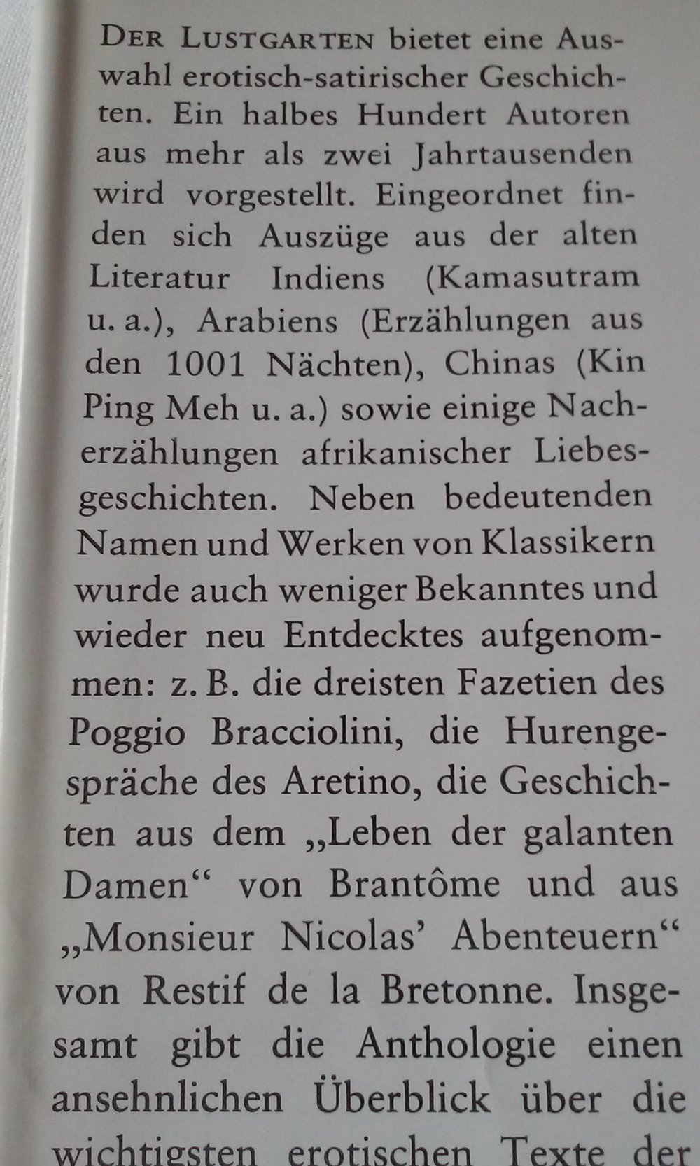 Der Lustgarten angelegt von Günther Cwojdrak Buch/Anthologie, erotischen Texte der Weltliteratur; Leineneinband Schutzumschlag