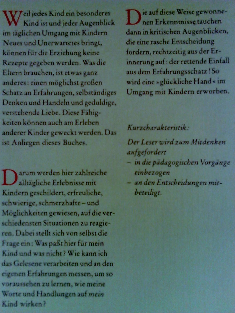 Die ersten Lebensjahre