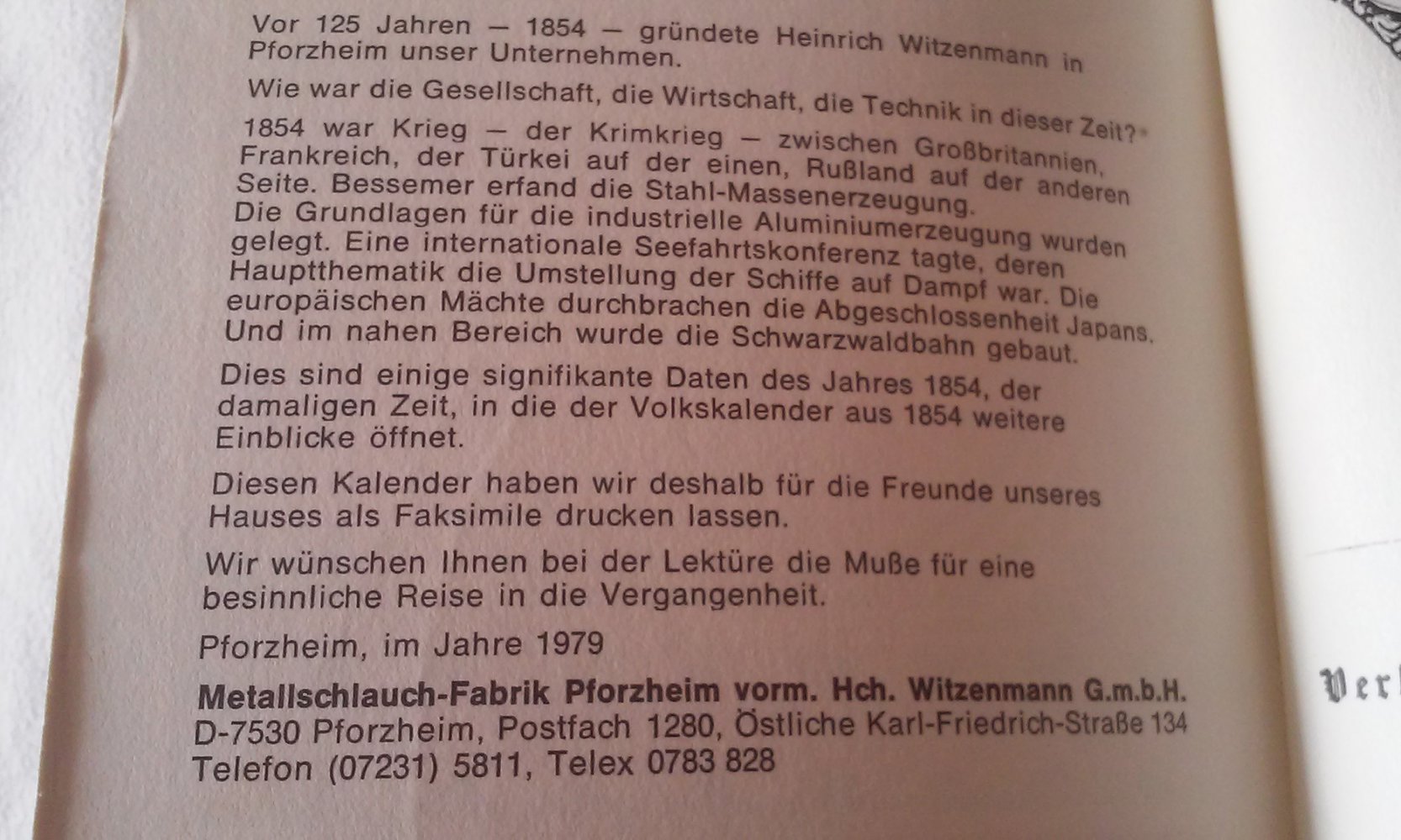 Volks-Kalender 1854 F.W.Gubitz Taschenbuch Nachdruck1979  Sammlerstück