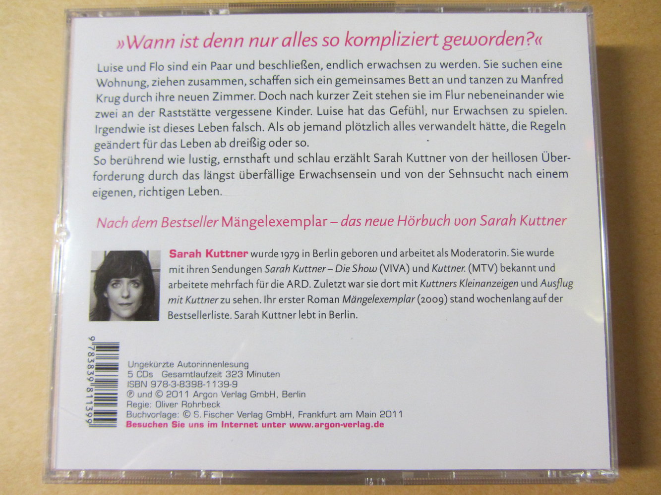 WACHSTUMSSCHMERZ * Sarah Kuttner * Hörbuch / Hörbücher 5 CD's