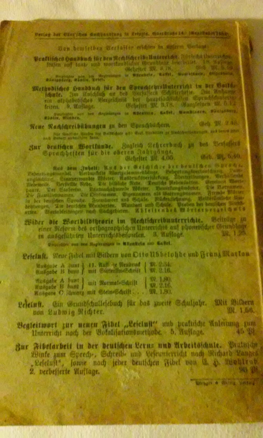 antikes Schulheft Aufgaben zur Rechtschreibung, Wortkunde,Zeichensetzung,Sprachlehre und Stilildung  Ausgabe B  1.Heft!  antik  -Rarität-