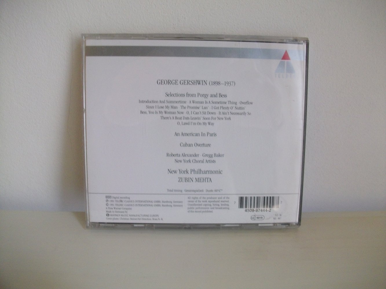 ZUBIN MEHTA Ein Amerikaner in Paris Porgy & Bess George Gershwin CD
