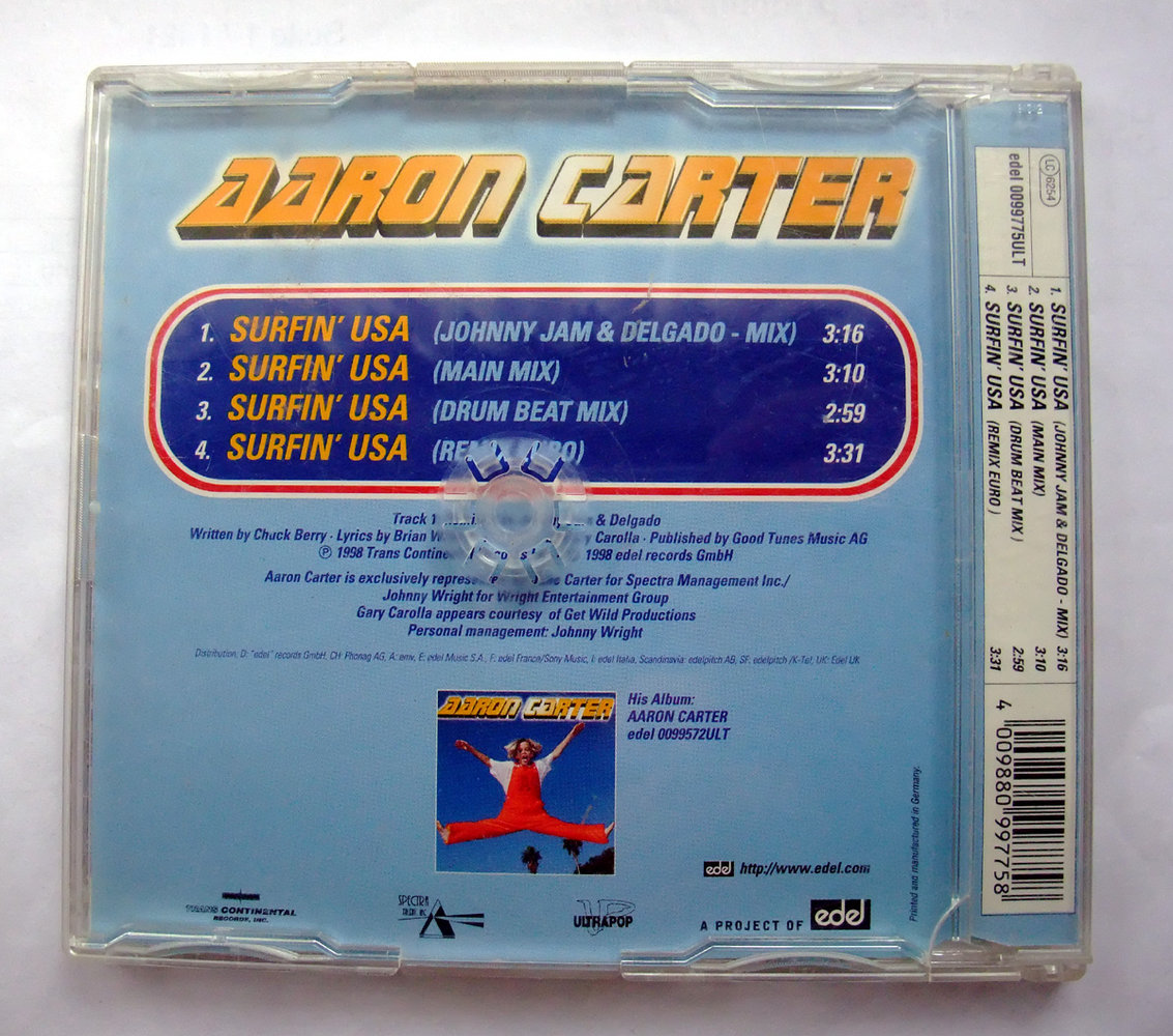 Aaron Carter – Surfin USA (Maxi-CD Single) * Beach Boys Backstreet Boys Pop Surfing 90er *
