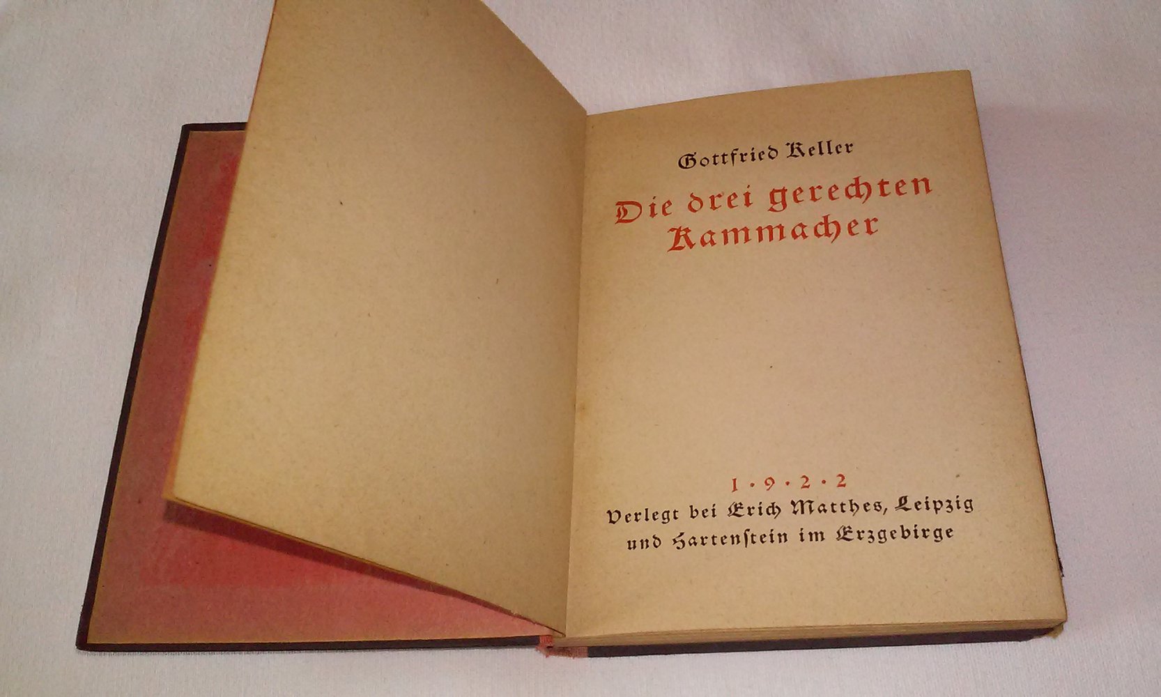Die drei gerechten Kammmacher Gottfried Keller  antik 1922 Sammlerstück