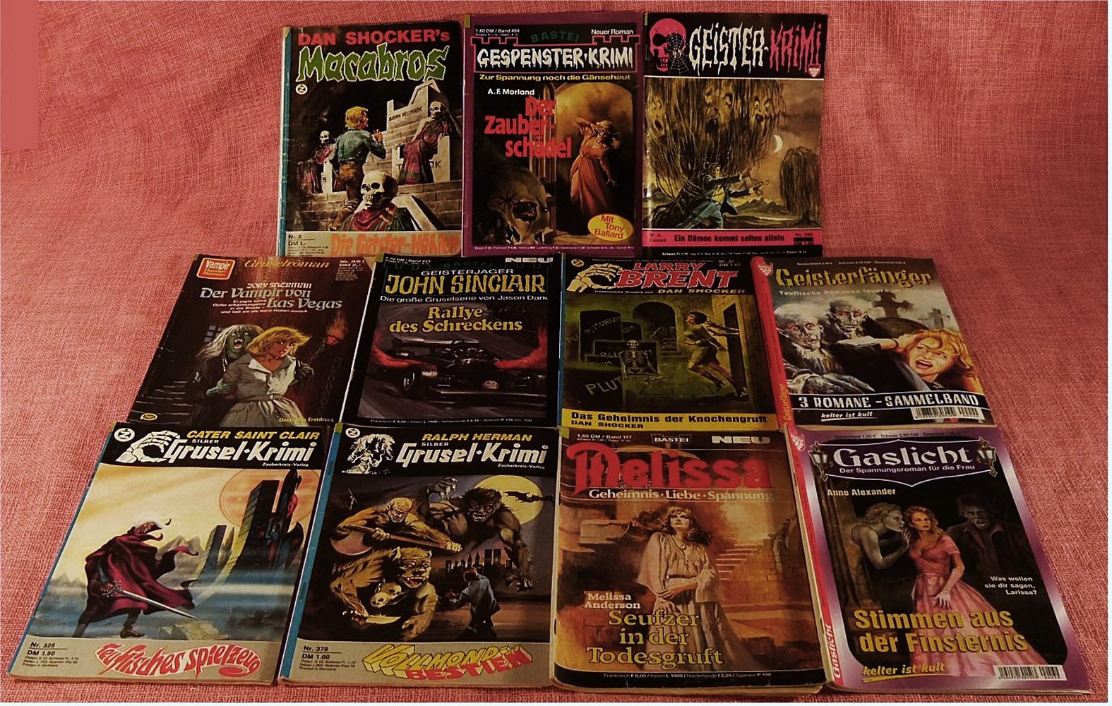 13 x Grusel-Krimis / Gespenster-Romane in 11 Heften