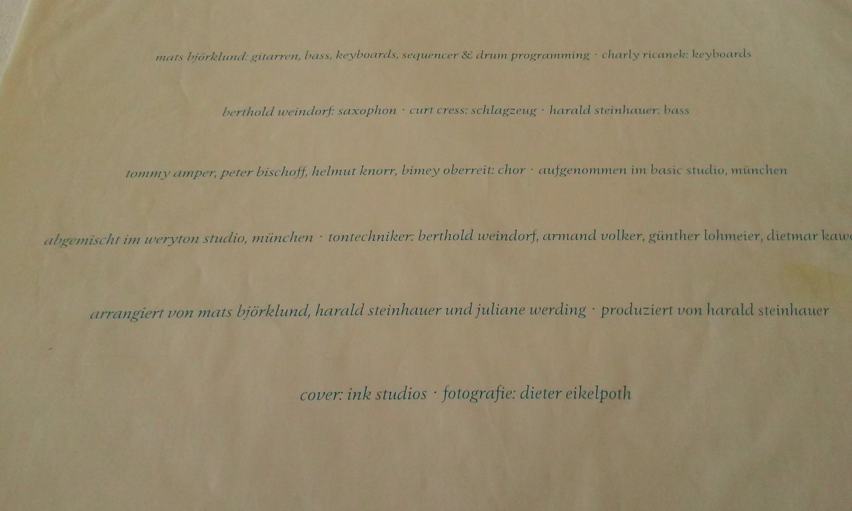 Juliane Werding - Sehnsucht Ist Unheilbar inkl. Liedertexte vinyl/LP/Schallplatte 